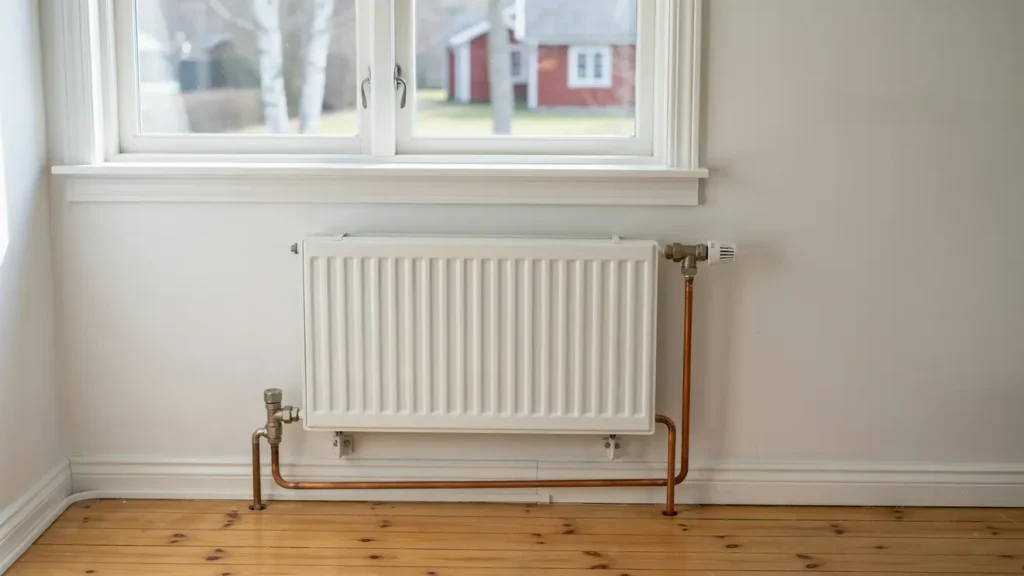 byte av radiatorventiler och injustering av varmesystem i nartuna 1443
